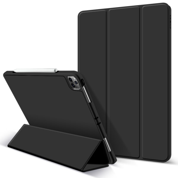 Läderfodral med ställ till iPad Pro 12.9 (2020), svart Svart