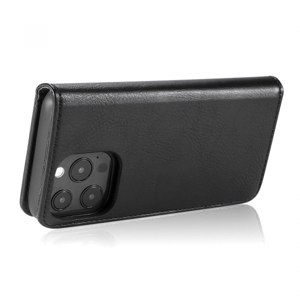 DG.MING Läderfodral med magnetskal, iPhone 13 Pro, svart svart