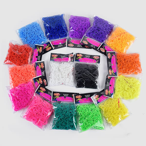Loom bands påfyllning 600st, mörkrosa Mörkrosa