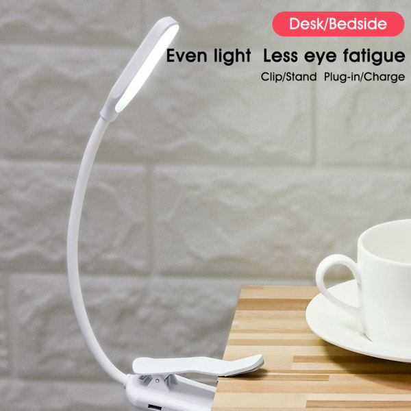 BekaTech 7 LED läslampa med 3 ljusfärger, vit