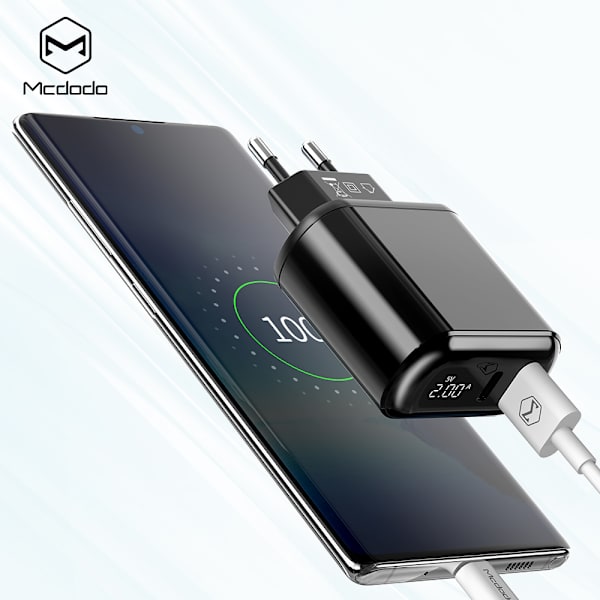 McDodo CH-7171 Laddare med USB-C till Lightning, PD+QC, 20W svart