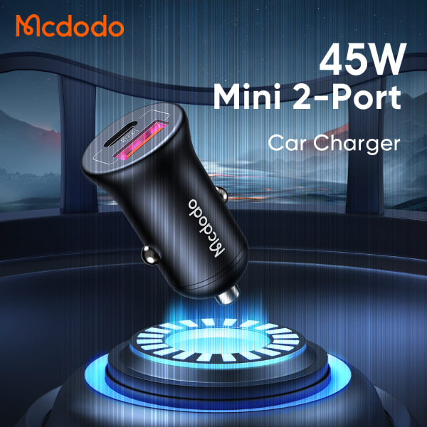 McDodo CC-268 USB+USB-C billaddare, PD, 45W, 5A, svart