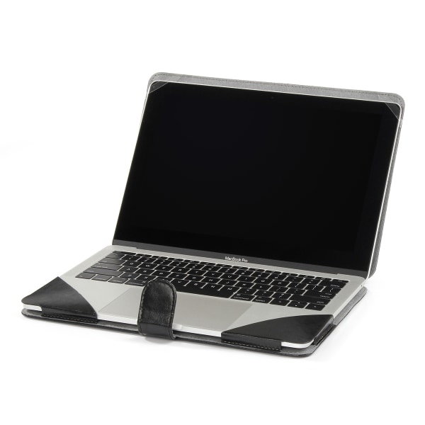 Läderfodral för MacBook Pro A1398, A2141, A2485, svart svart