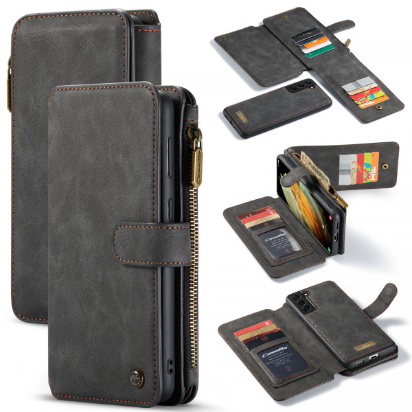 CaseMe 007 plånboksfodral med magnetskal, Samsung S21, svart