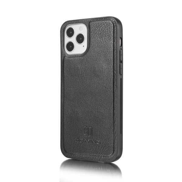 DG.MING Läderfodral med magnetskal, iPhone 12/12 Pro, svart svart