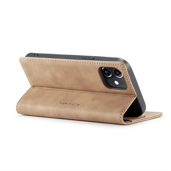 CaseMe 013 Series läderfodral till iPhone 12/12 Pro, brun brun