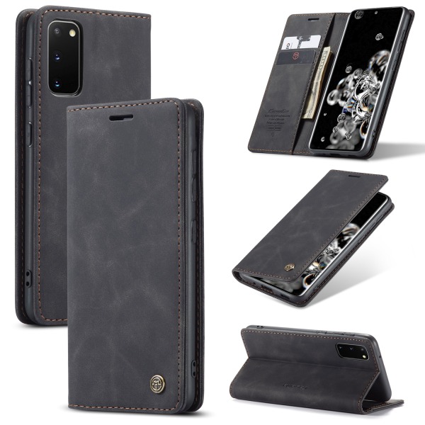 CaseMe plånboksfodral, Samsung Galaxy S20, svart svart