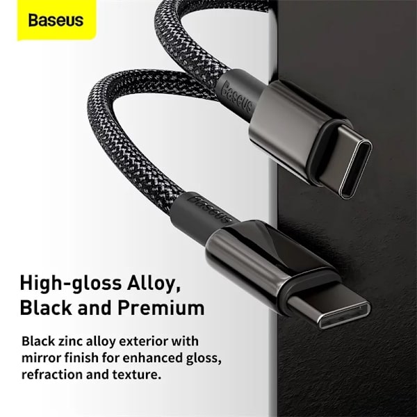 Baseus Tungsten Gold USB-C till USB-C kabel, 100W, 5A, 1m