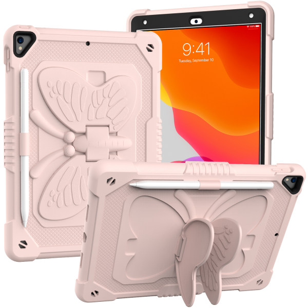 Fjäril barnfodral, iPad 10.2 / Pro 10.5 / Air 3, rosa rosa