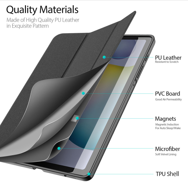 Dux Ducis Domo Series, Samsung Galaxy Tab S6 Lite 10.4, svart svart