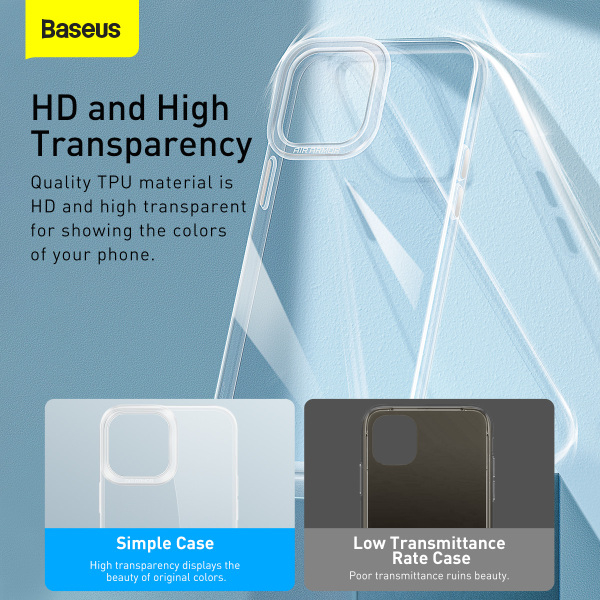 Baseus TPU-skal, iPhone 13 Pro Max, transparent transparent