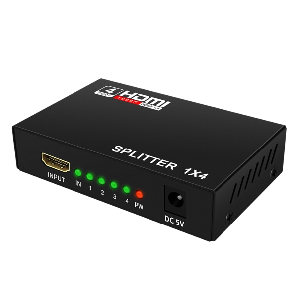 1x4 HDMI Splitter, 3D, 1080p HD, svart