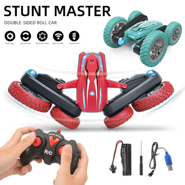 Radiostyrd bil Stunt Master med 360° rotation, LED, 2.4GHz