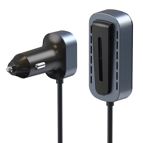 Billaddare med förlängare, 4xUSB+ 2xUSB-C, QC3.0, PD, 65.5W svart