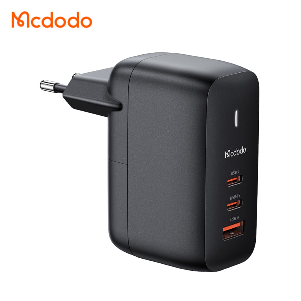 McDodo CH-0291 USBC+USB GaN väggladdare, PD, 65W, svart