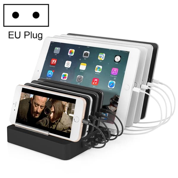 Smart laddningsstation 8xUSB 9V/2A, 12V/1.5A, 96W svart