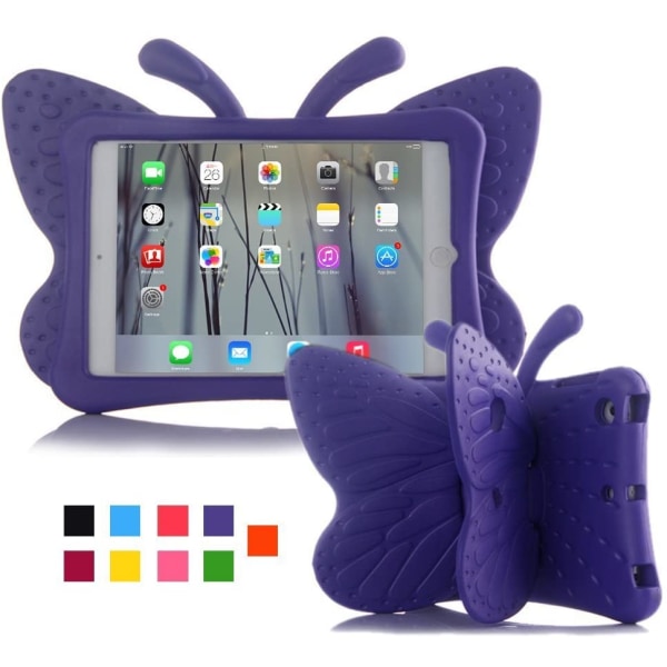 Fjärilsformat barnfodral till iPad Air/Air2/Pro 9.7/9.7, lila lila