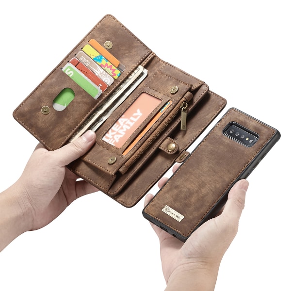CaseMe plånboksfodral med magnetskal, Samsung Galaxy S10, brun brun