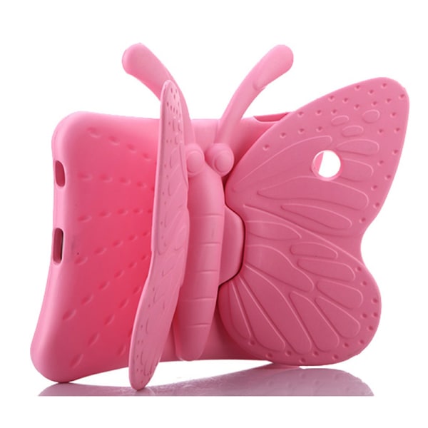 Fjärilsformat barnfodral till iPad 2/3/4, ljusrosa rosa