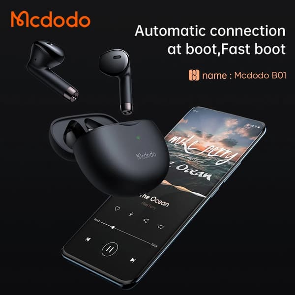 McDodo HP-8032 TWS In Ear hörlurar, Bluetooth 5.0, rosa rosa