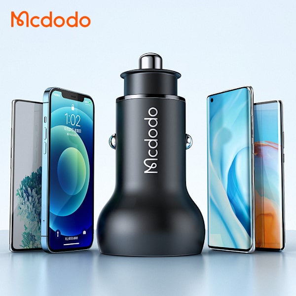 McDodo CC-7030 Billaddare med display, USB-A+USB-C, PD, 45W