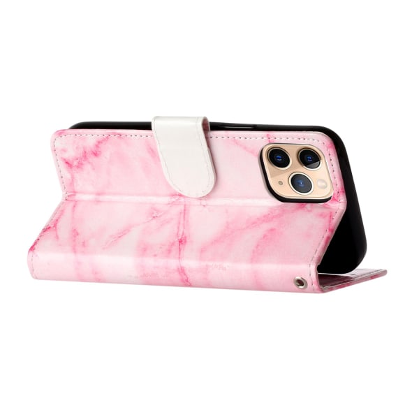 Marmorerat läderfodral, iPhone 12 Mini, rosa Rosa