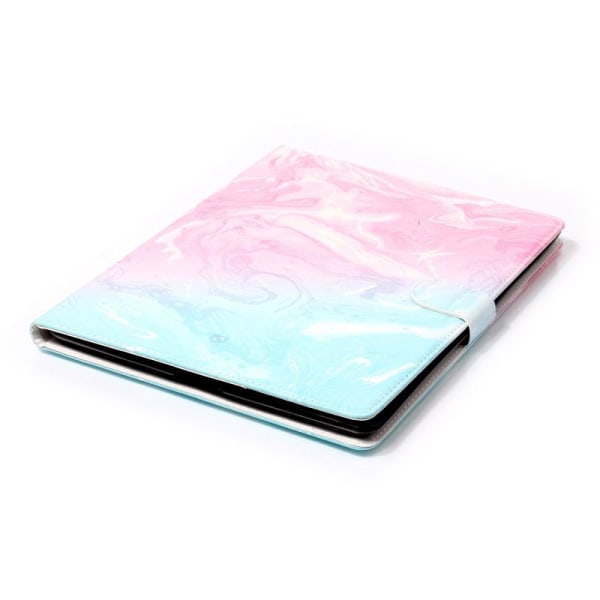 Marmorerat läderfodral med kortplats till iPad 2/3/4, rosa/blå Rosa/Blå