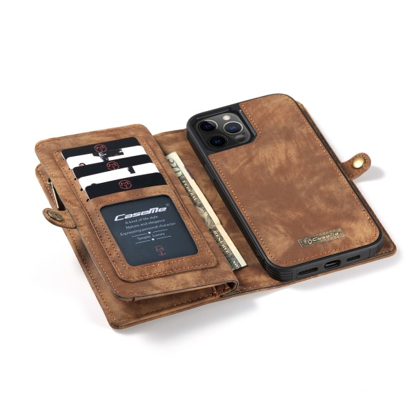 CaseMe 008 Series läderfodral, iPhone 12/12 Pro, brun brun
