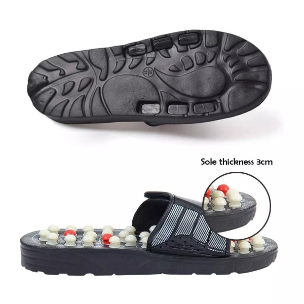 Sandaler med akupunktur fotmassage, Stl 42-43 svart 42