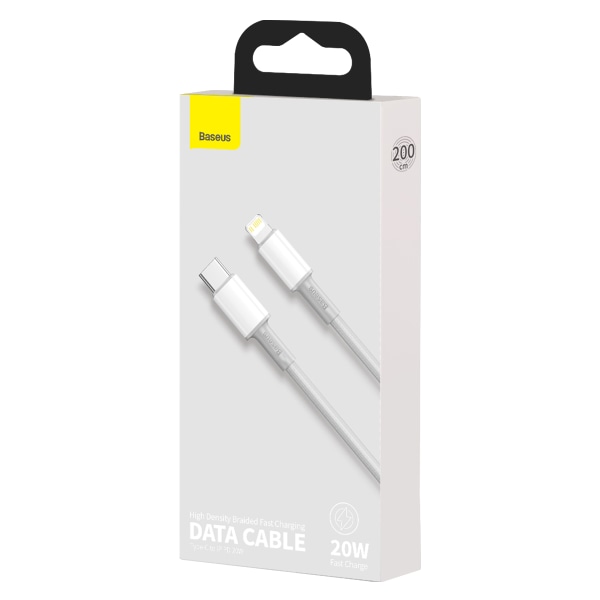 Baseus CATLGD-A02 Lightning till USB-C kabel, 18W, 3A, 2m, vit vit