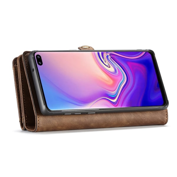 CaseMe plånboksfodral med magnetskal, Samsung Galaxy S10, brun brun
