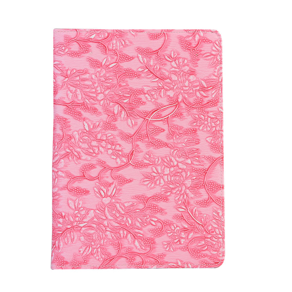 Läderfodral blommor rosa, iPad 2/3/4 rosa
