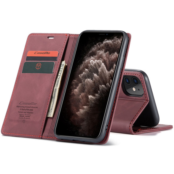 CaseMe plånboksfodral, iPhone 11, vinröd Vinröd