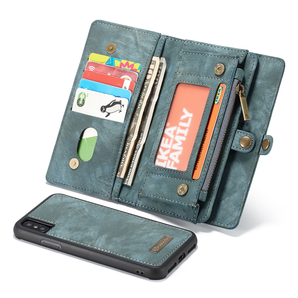 CaseMe plånboksfodral med magnetskal till iPhone X/XS, blå blå