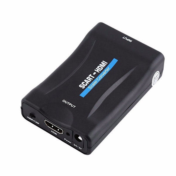 Signalomvandlare, SCART till HDMI audio scaler, 1080p, svart svart