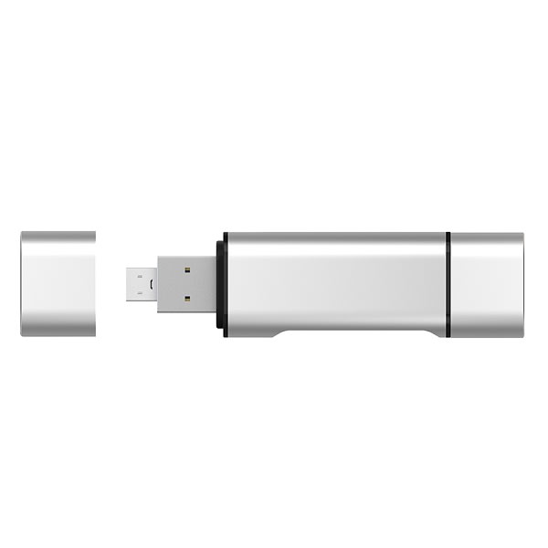 USB kortläsare, USB-C, Micro USB, USB 2.0, Silver silver
