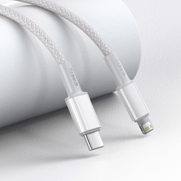 Baseus CATLGD-A02 Lightning till USB-C kabel, 18W, 3A, 2m, vit vit