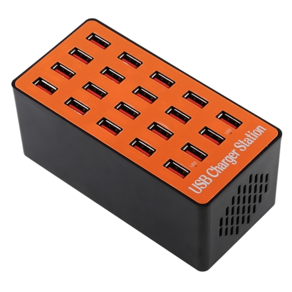 Laddningsstation med 20xUSB 2.4A, 100W, orange