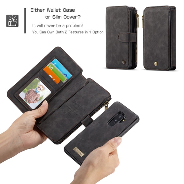 CaseMe plånboksfodral med magnetskal, Samsung Galaxy S8, svart svart