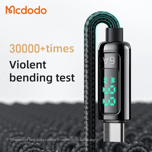 McDodo CA-869 USB-C kabel med LED-display, QC4.0, 6A, 1.2m