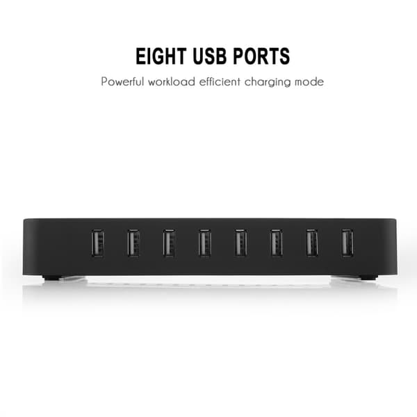 Smart laddningsstation 8xUSB 9V/2A, 12V/1.5A, 96W svart
