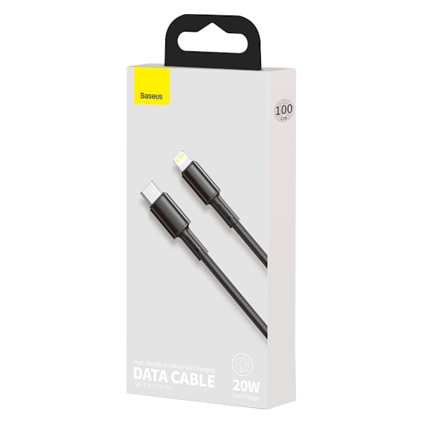 Baseus CATLGD-01 Lightning till USB-C kabel, PD, 18W, 3A, 1m svart