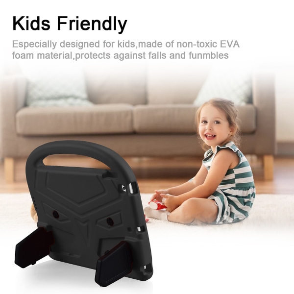 Barnfodral med ställ, iPad 10.2 / Pro 10.5 / Air 3, svart svart