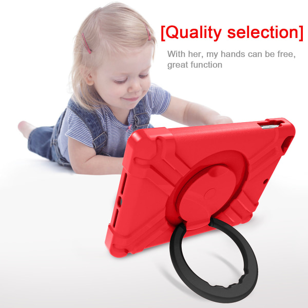 Barnfodral med ställ iPad 9.7, Air/Air2, Pro 9.7, röd/svart röd