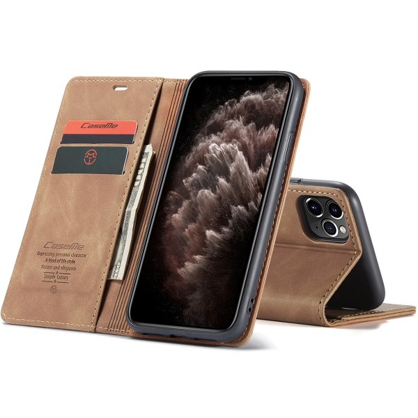 CaseMe plånboksfodral till iPhone 11 Pro, brun brun