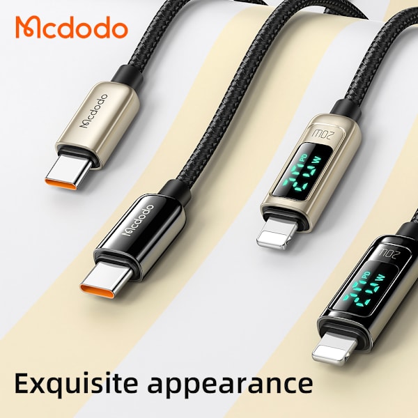 McDodo CA-881 USB-C-Lightning-kabel, LED-display, QC4.0,5A,1.2m