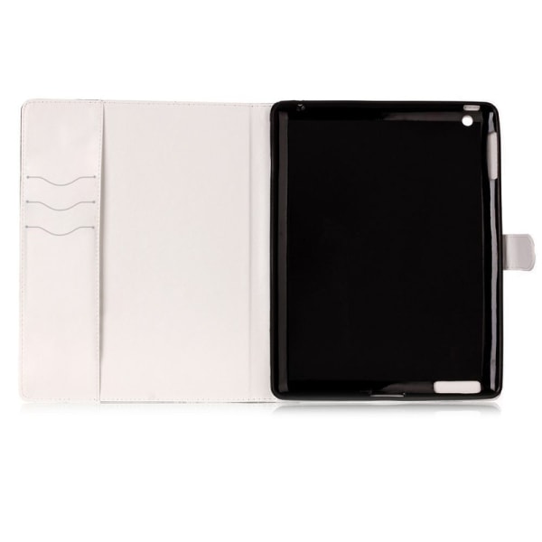 Marmorerat läderfodral med kortplats till iPad 2/3/4, svart Svart/Guld