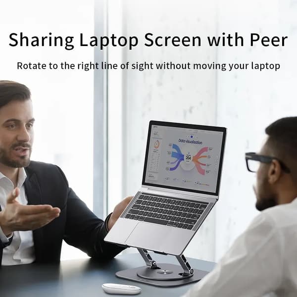 Vikbart laptopställ med roterbar basplatta, 10-17.3 tum silver