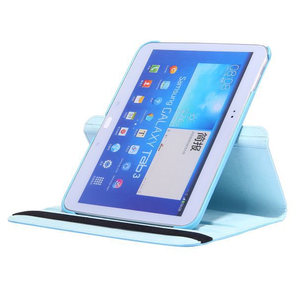 Läderfodral med ställ till Samsung Galaxy Tab 3 10.1, turkos blå