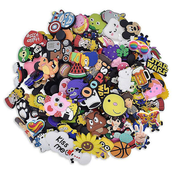 Sko Charms 50 stk Tilbehør for jenter og gutter, Sko Charms Tilbehør Crocs Dekorasjon Armbånd Festdekorasjoner Bursdagsgaver, Påskegaver
